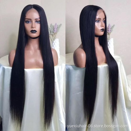 13x6 Hd Transparent medium brown Swisss Lace Frontal 100% raw virgin  remy Human Wig for Black with Baby hair vendor